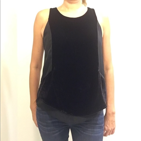 Rebecca Minkoff Velvet Detailed Black Top - Picture 1 of 5